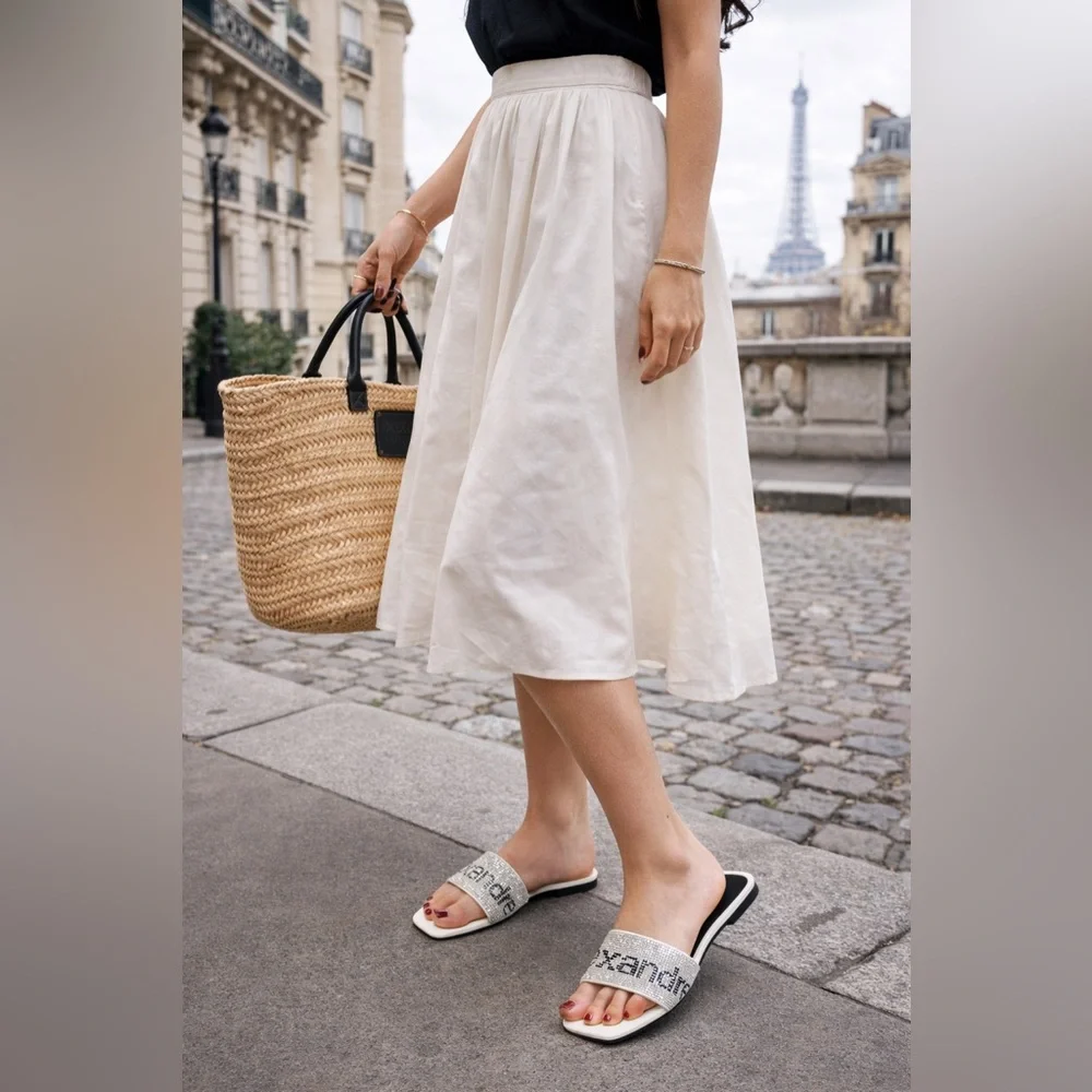 White bling bling rhinestone sandals new June sale
